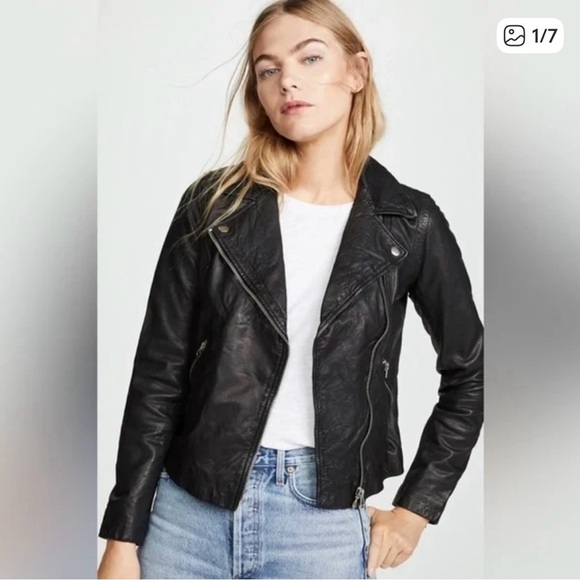 Madewell Jackets & Blazers - Madewell Black Faux Leather Moto Jacket